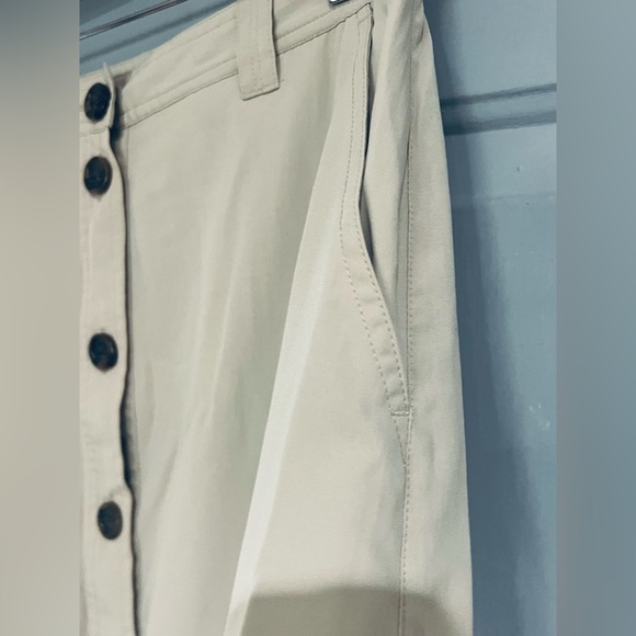 TravelSmith Vintage Skirt Womens 14p Petite Button Down Maxi Midi light brown - Picture 6 of 9